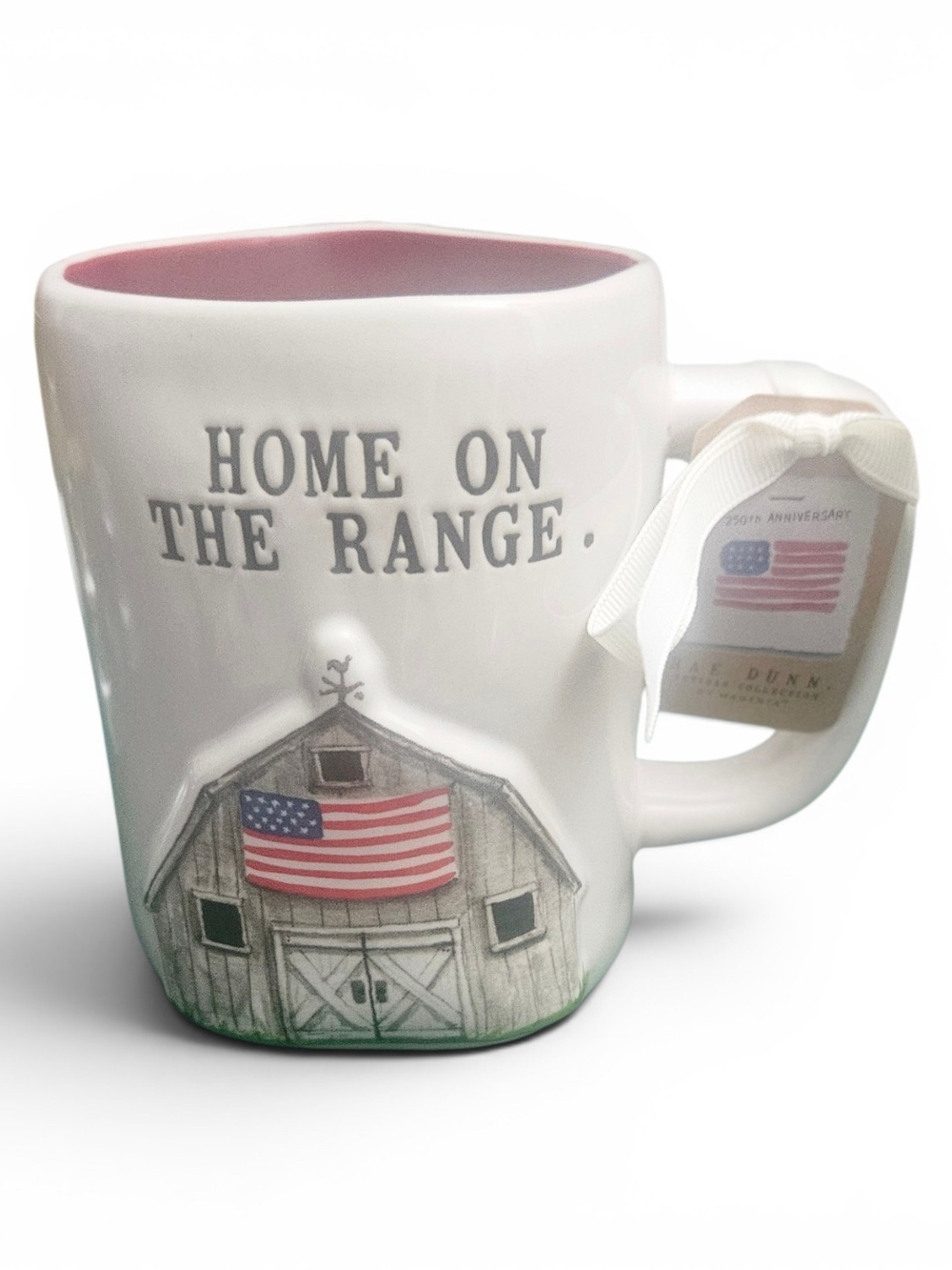 Rae Dunn Home on the Range Barn Mug 250th Anniversary Patriotic Flag
